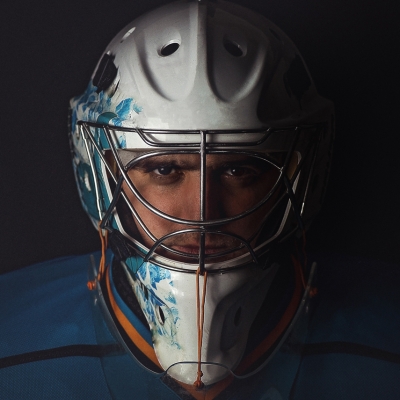 Hockey goalie in the mask
